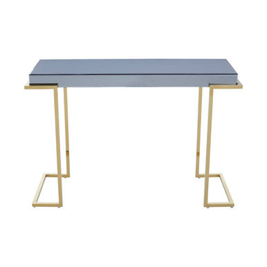 Mirrored Console Table in Gold and Grey Finish, Kaso