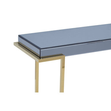 Mirrored Console Table in Gold and Grey Finish, Kaso
