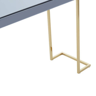 Mirrored Console Table in Gold and Grey Finish, Kaso