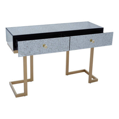 Antique Mirror Console Table with 2 Drawer in Silver finish, Kesena
