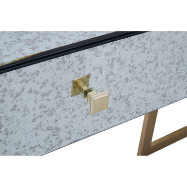 Antique Mirror Console Table with 2 Drawer in Silver finish, Kesena
