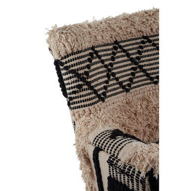 Cefena Black and White Shaggy Berber Style Armchair