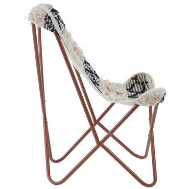 Cefena Black and White Pattern Butterfly Chair