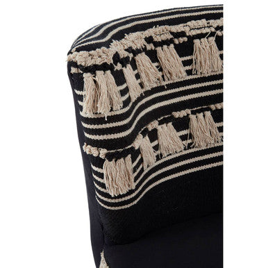 Cefena Black and White Textured Moroccan Design Chair