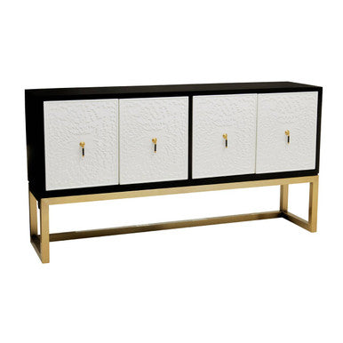 Black and White Four Door Sideboard | Dumas