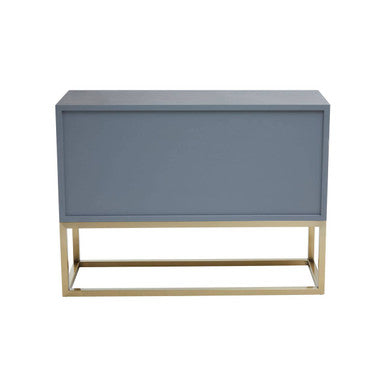 Grey and Gold Warm Metallic Finish Shagreen Effect 4-Drawer Console Table with Knob Handle, Deskey