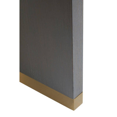 Grey and Gold Metallic Base Shagreen Effect 1-Drawer Side Table with Knob Handle, Deskey