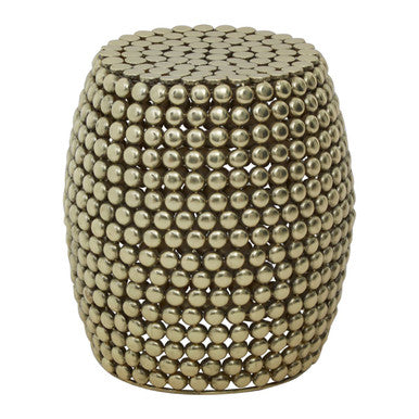 Templar Gold Iron Side Table and Stool with Beaded Design