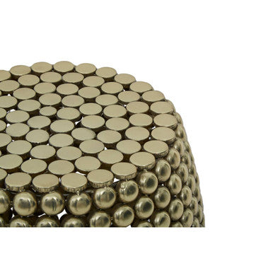 Templar Gold Iron Side Table and Stool with Beaded Design
