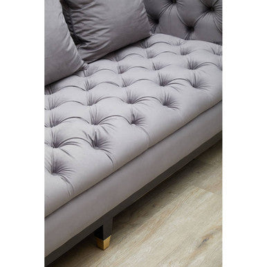 3 Seater Viola Pirate Grey Fabric Sofa, Sefira