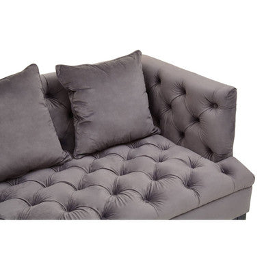 3 Seater Viola Pirate Grey Fabric Sofa, Sefira