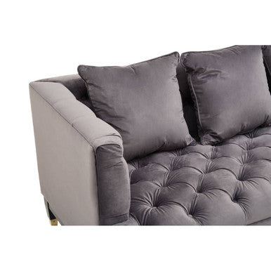 3 Seater Viola Pirate Grey Fabric Sofa, Sefira