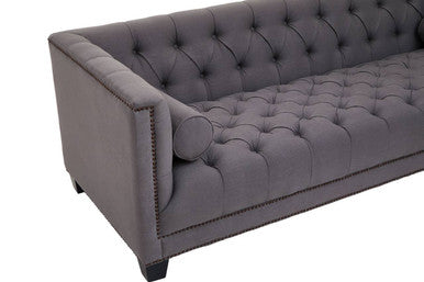 3 Seater Grey Fabric Sofa, Surina