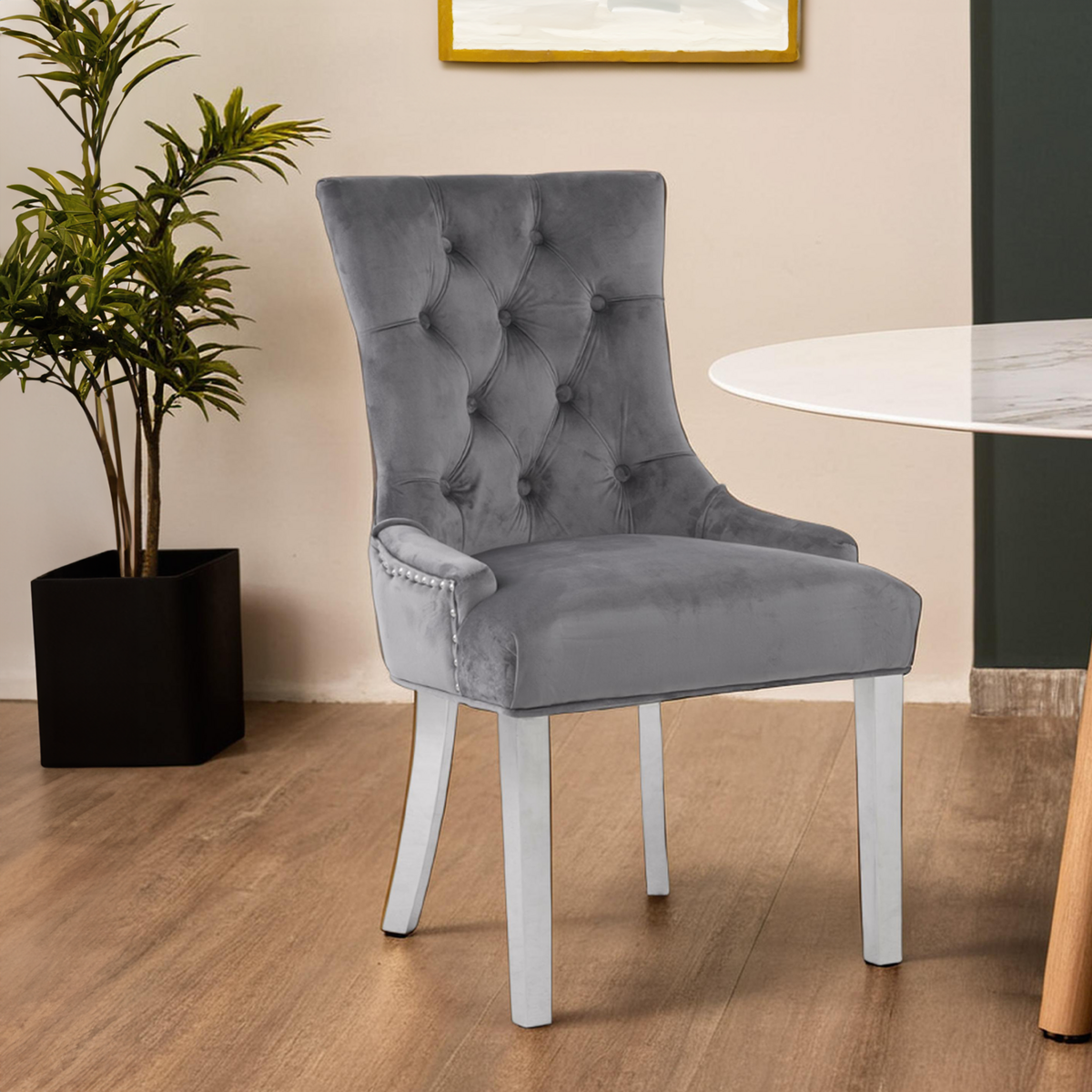 Grey Velvet Dining Chair | Richmond