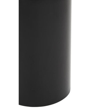 Gold and Black Art Deco Pillar Metal Side Table with Base, Elva