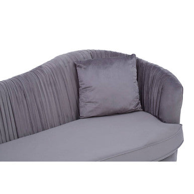 3 Seater Grey Pleated Velvet Sofa, Franza