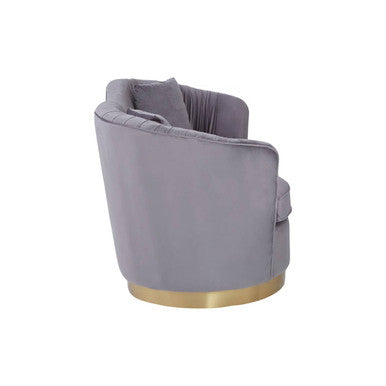 2 Seater Grey Pleated Velvet Sofa, Franza