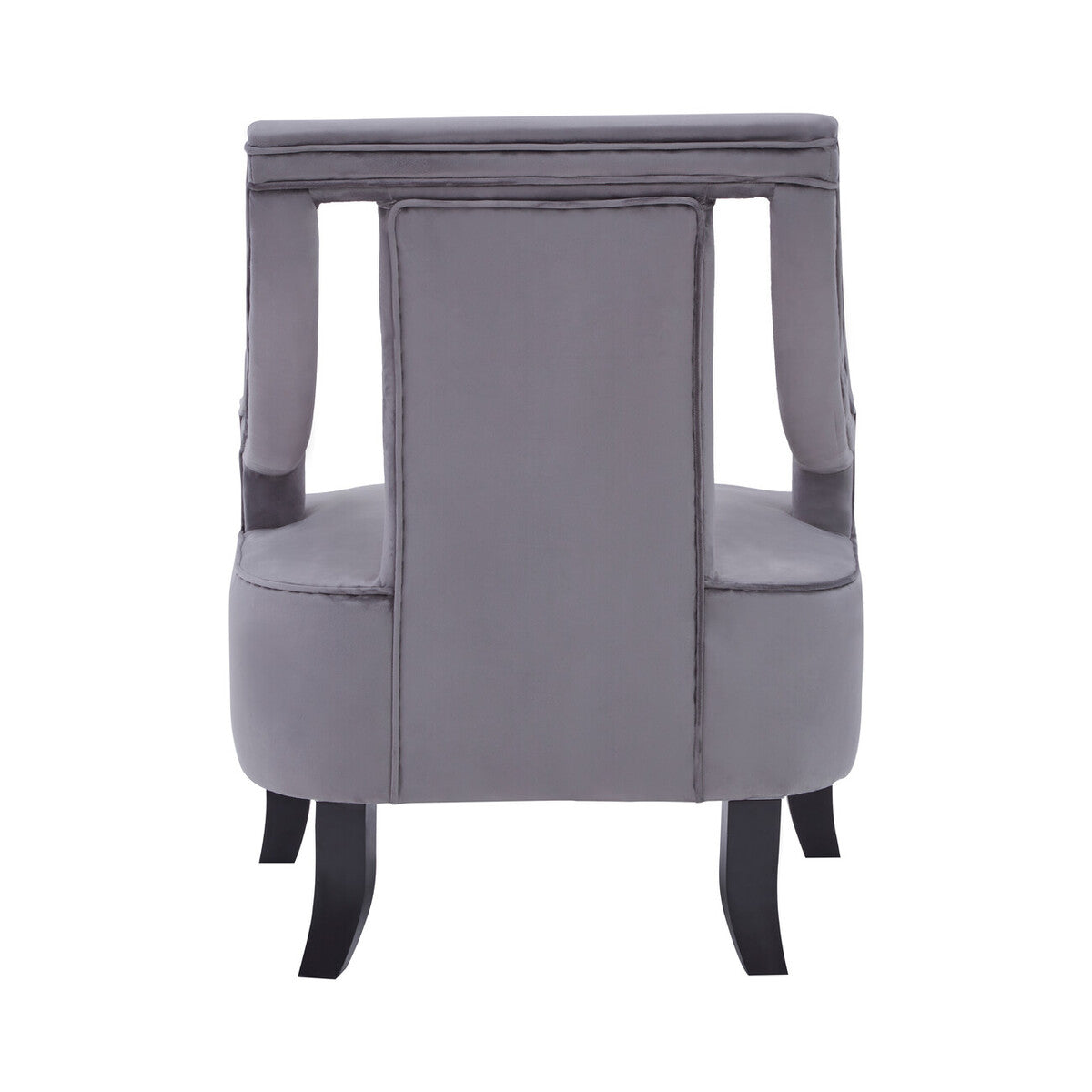 Faye Grey Velvet Chair with Wooden Legs