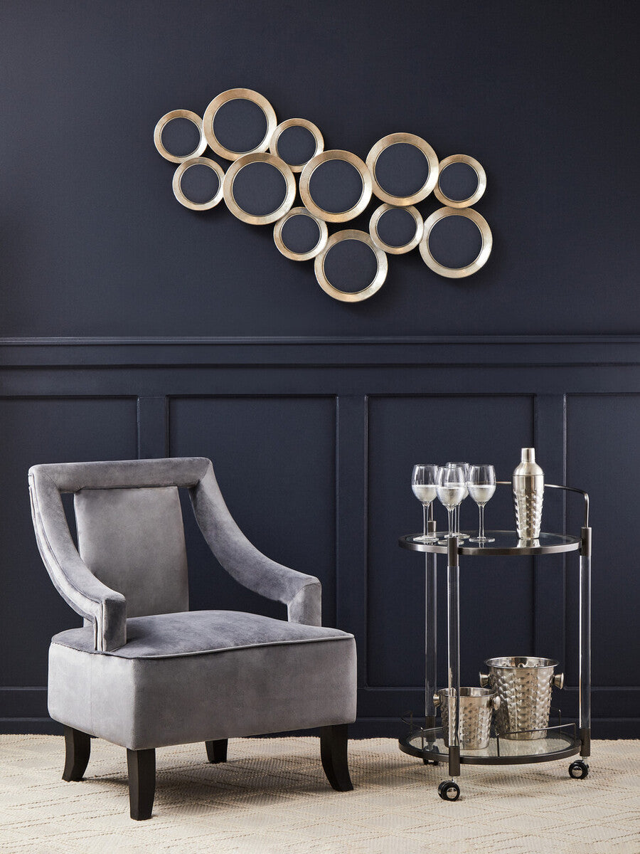 Faye Grey Velvet Chair with Wooden Legs