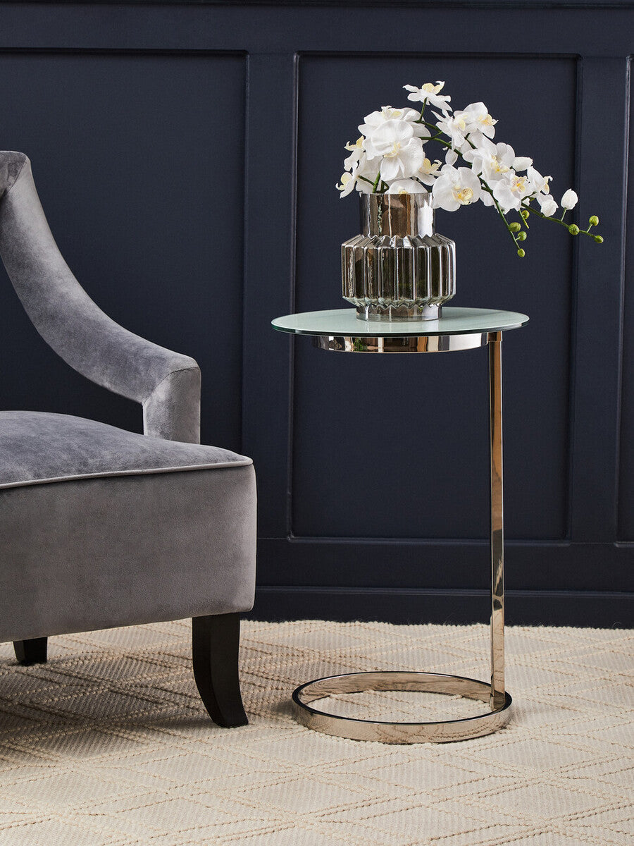 Faye Grey Velvet Chair with Wooden Legs