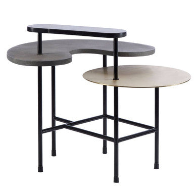 Layered Tops Grey and Black Coffee Table, Serrano