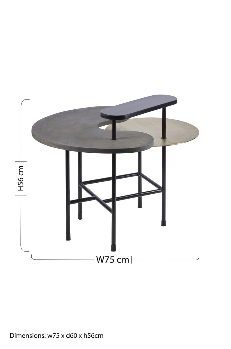 Layered Tops Grey and Black Coffee Table, Serrano