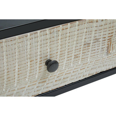 Recycled Pine Wood Grey and White Rectangular Coffee Table with Drawers, Luxor