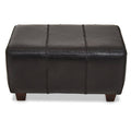 Inca Black Genuine Leather Bench with Stitched Detail