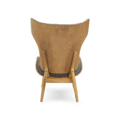 Vinsi Dark Grey Velvet Wingback Chair with Button Tufting