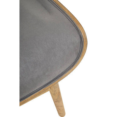 Vinsi Dark Grey Velvet Wingback Chair with Button Tufting