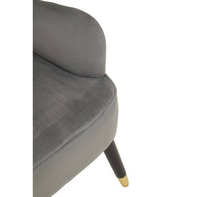Sloan Grey Velvet Wingback Armchair with Channel Tufting