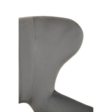 Sloan Grey Velvet Wingback Armchair with Channel Tufting