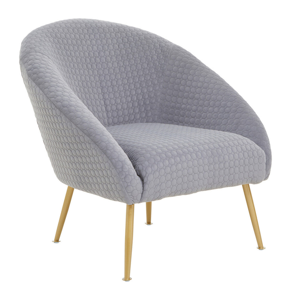 Tania Grey Velvet Occasional Chair with Curved Back