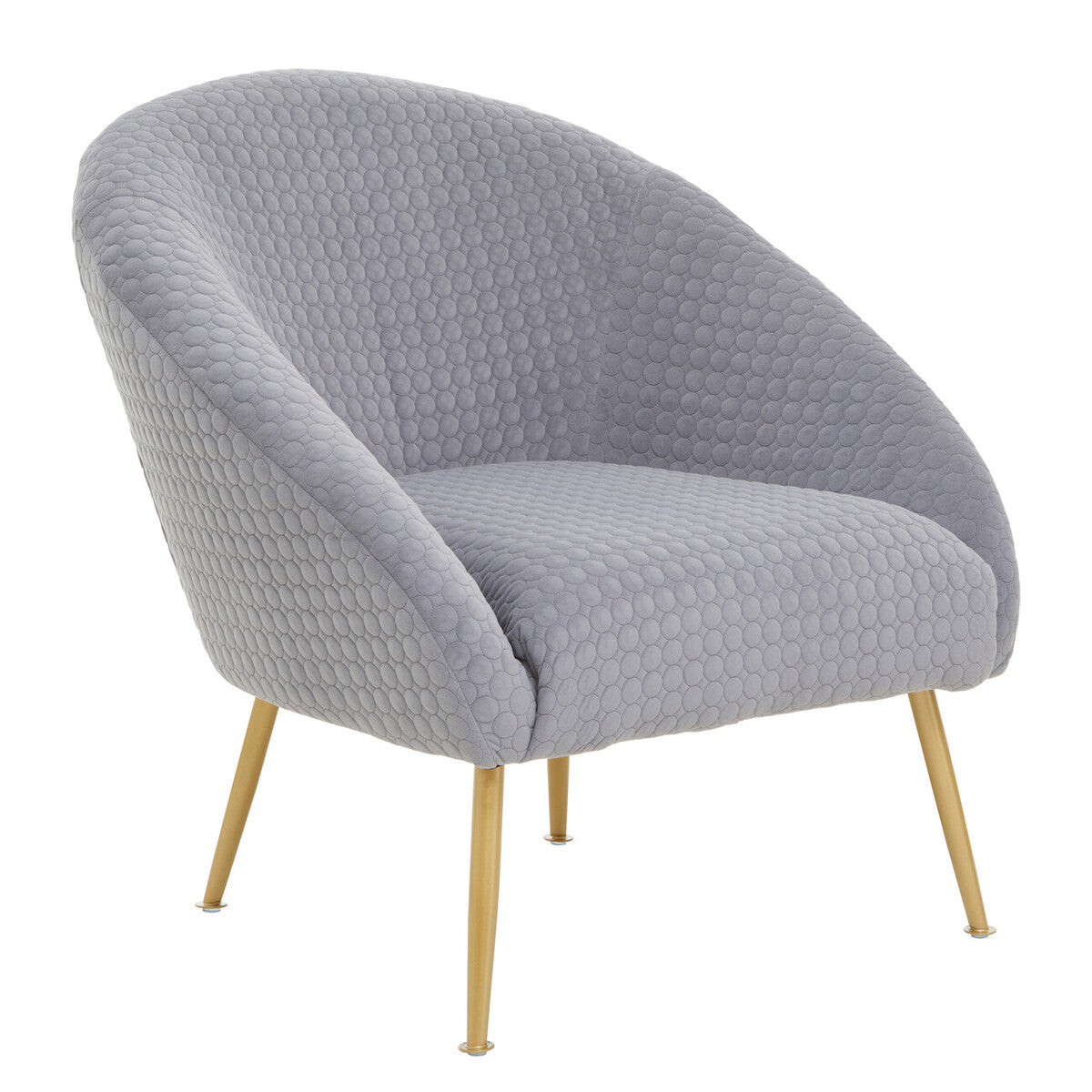 Tania Grey Velvet Occasional Chair with Curved Back