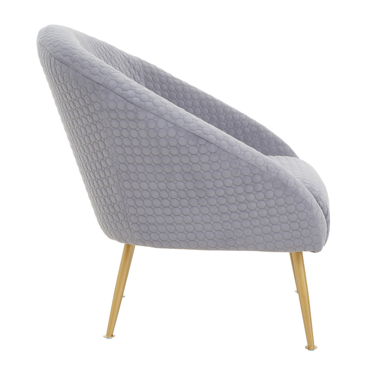 Tania Grey Velvet Occasional Chair with Curved Back