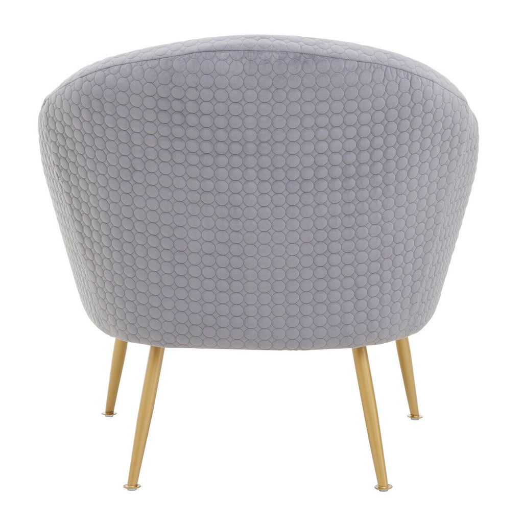 Tania Grey Velvet Occasional Chair with Curved Back