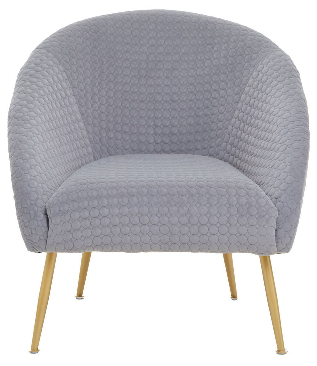 Tania Grey Velvet Occasional Chair with Curved Back