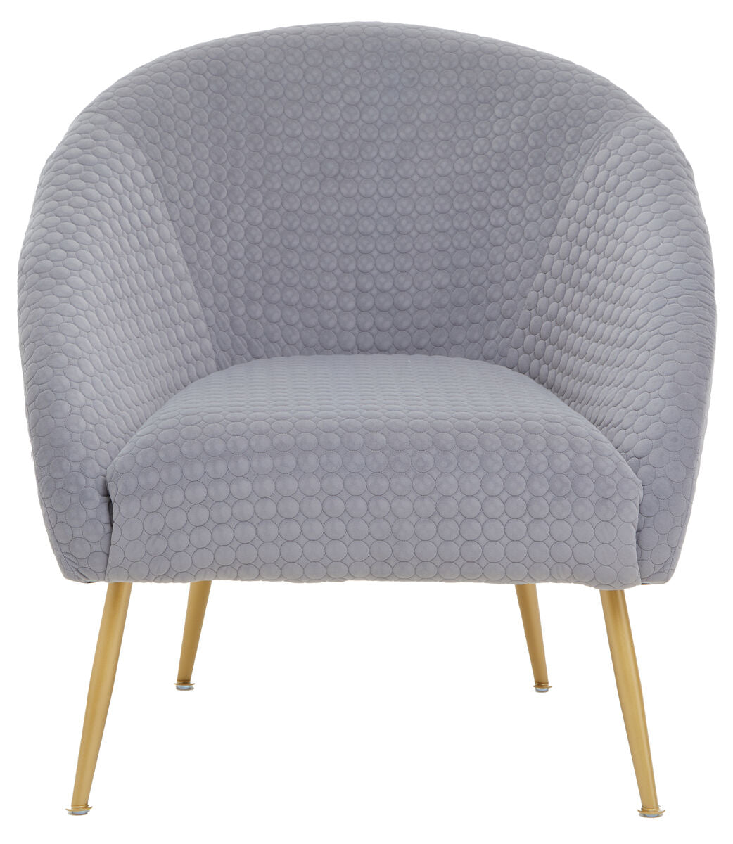 Tania Grey Velvet Occasional Chair with Curved Back