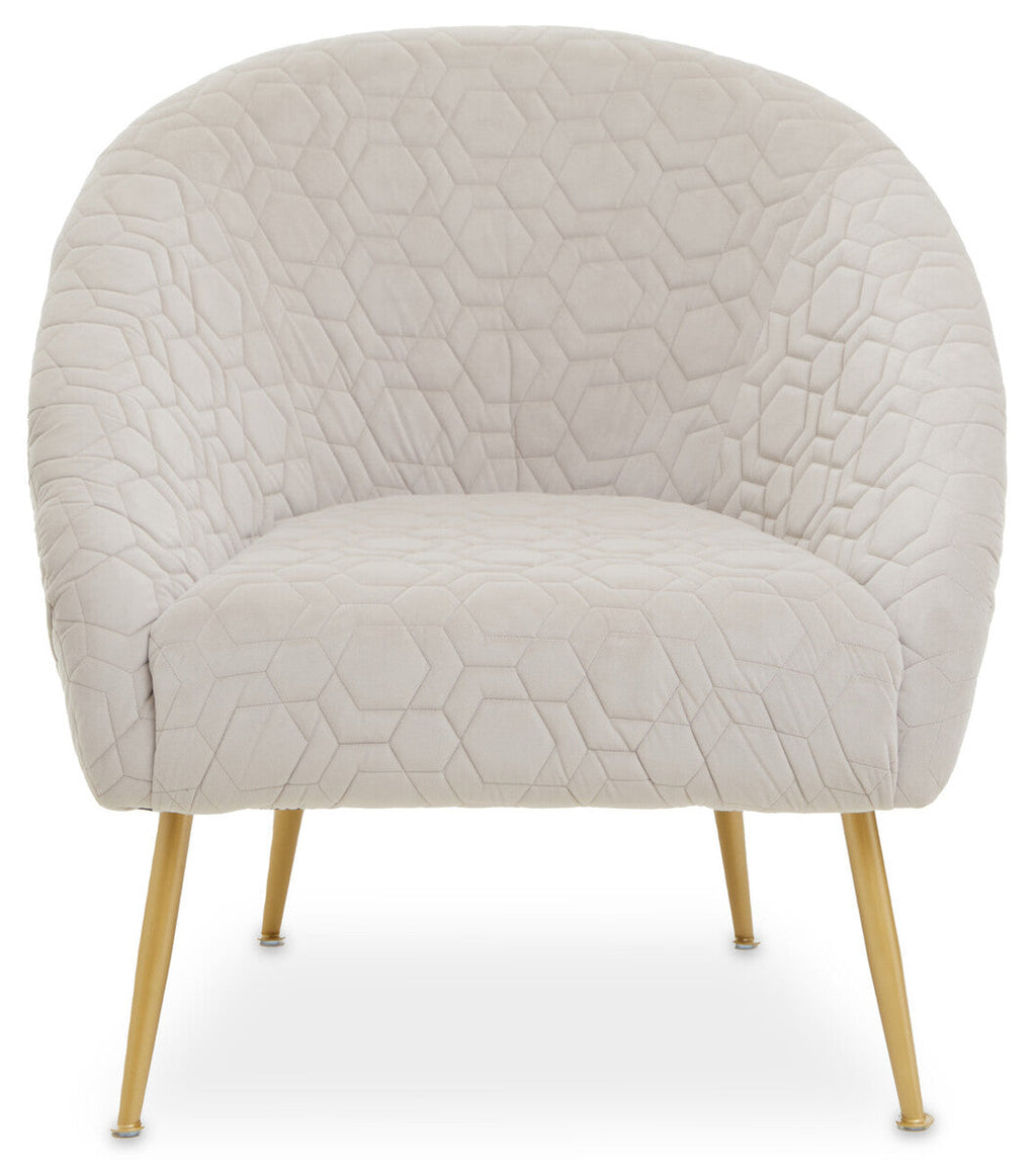 Tania Natural Wood and Metal Occasional Chair with Curved Back