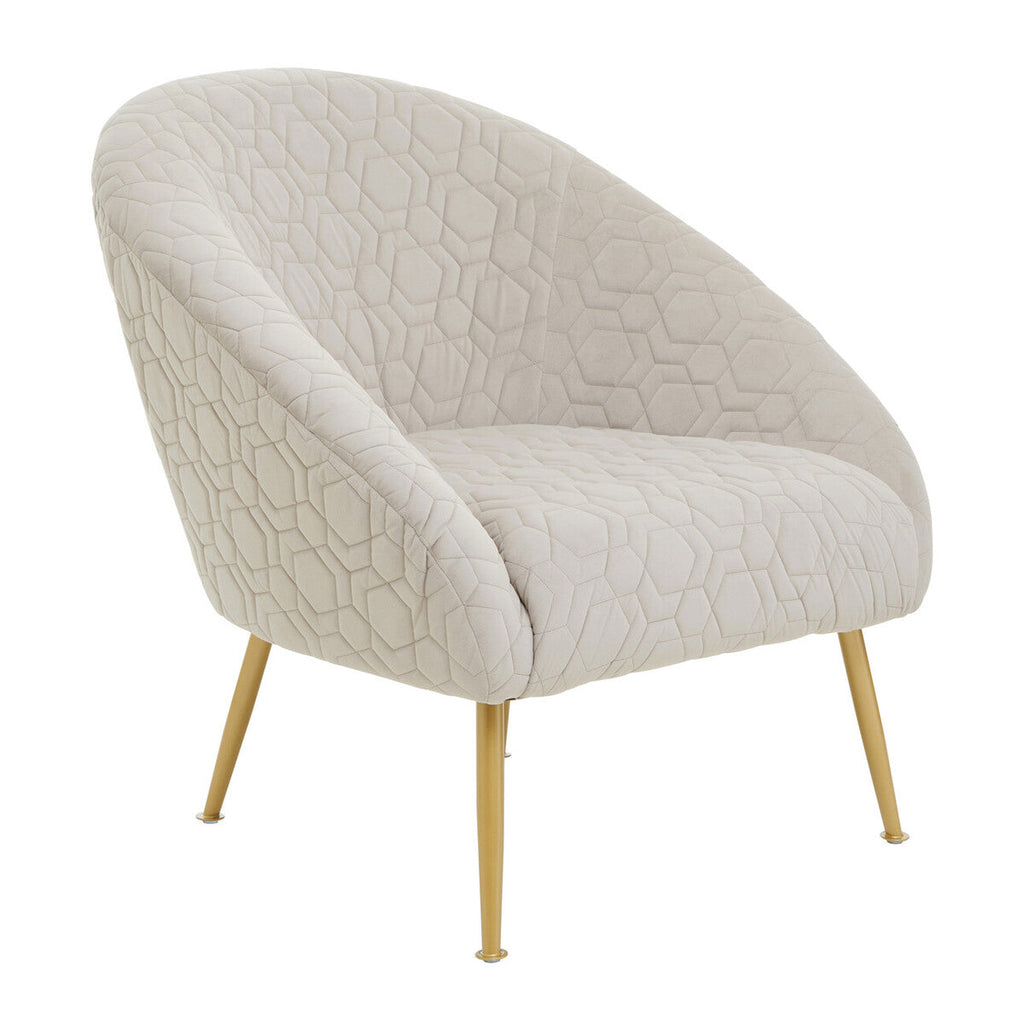 Tania Natural Wood and Metal Occasional Chair with Curved Back