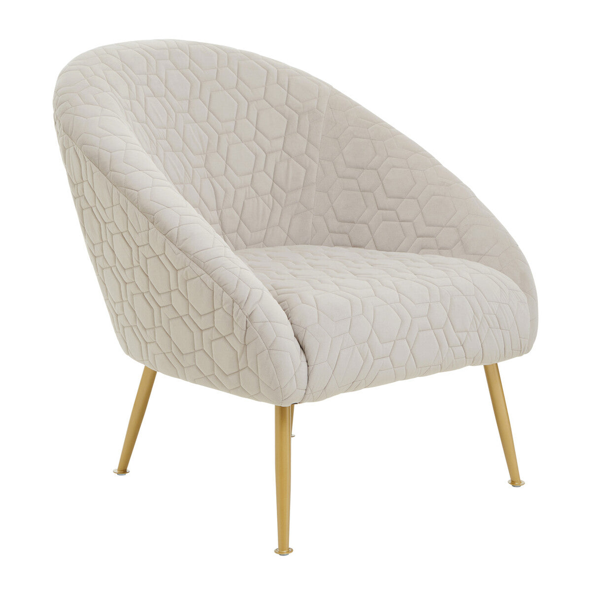 Tania Natural Wood and Metal Occasional Chair with Curved Back