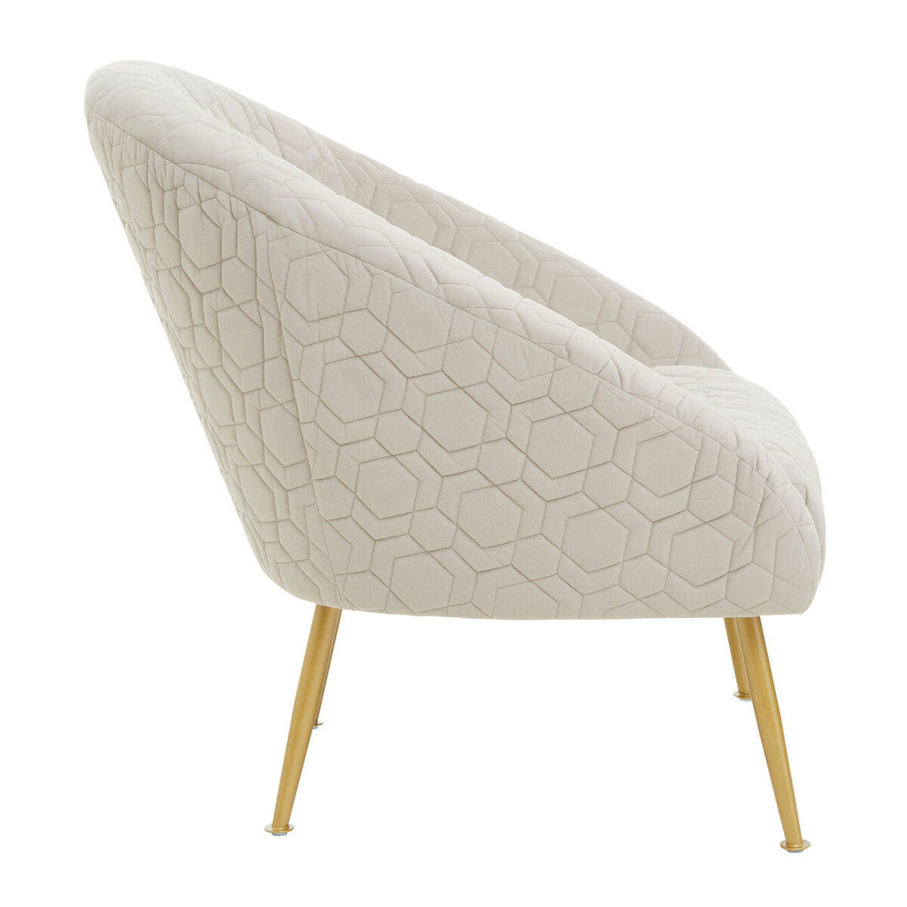 Tania Natural Wood and Metal Occasional Chair with Curved Back