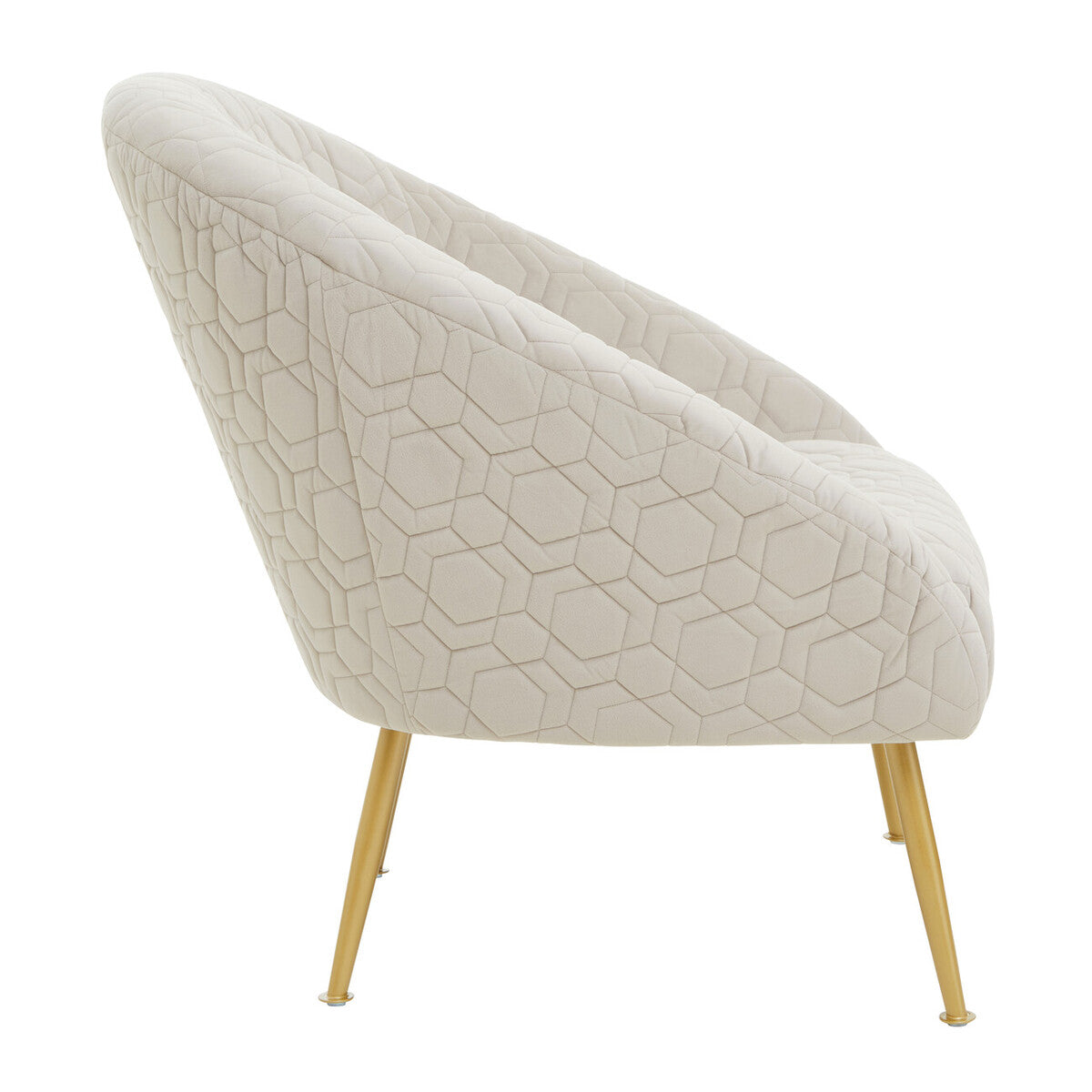 Tania Natural Wood and Metal Occasional Chair with Curved Back