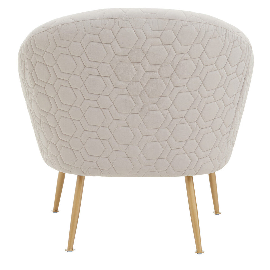 Tania Natural Wood and Metal Occasional Chair with Curved Back
