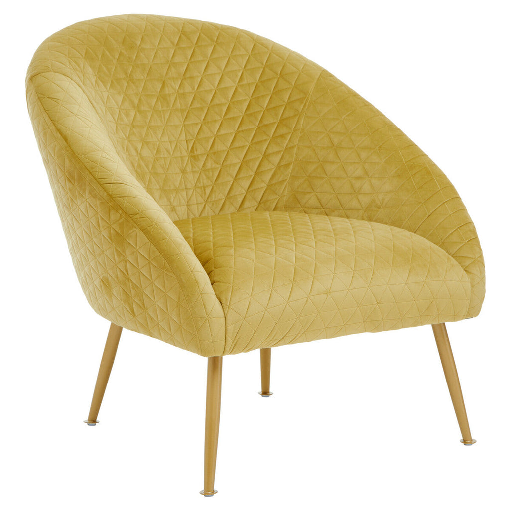 Tania Gold Velvet Occasional Chair with Curved Back