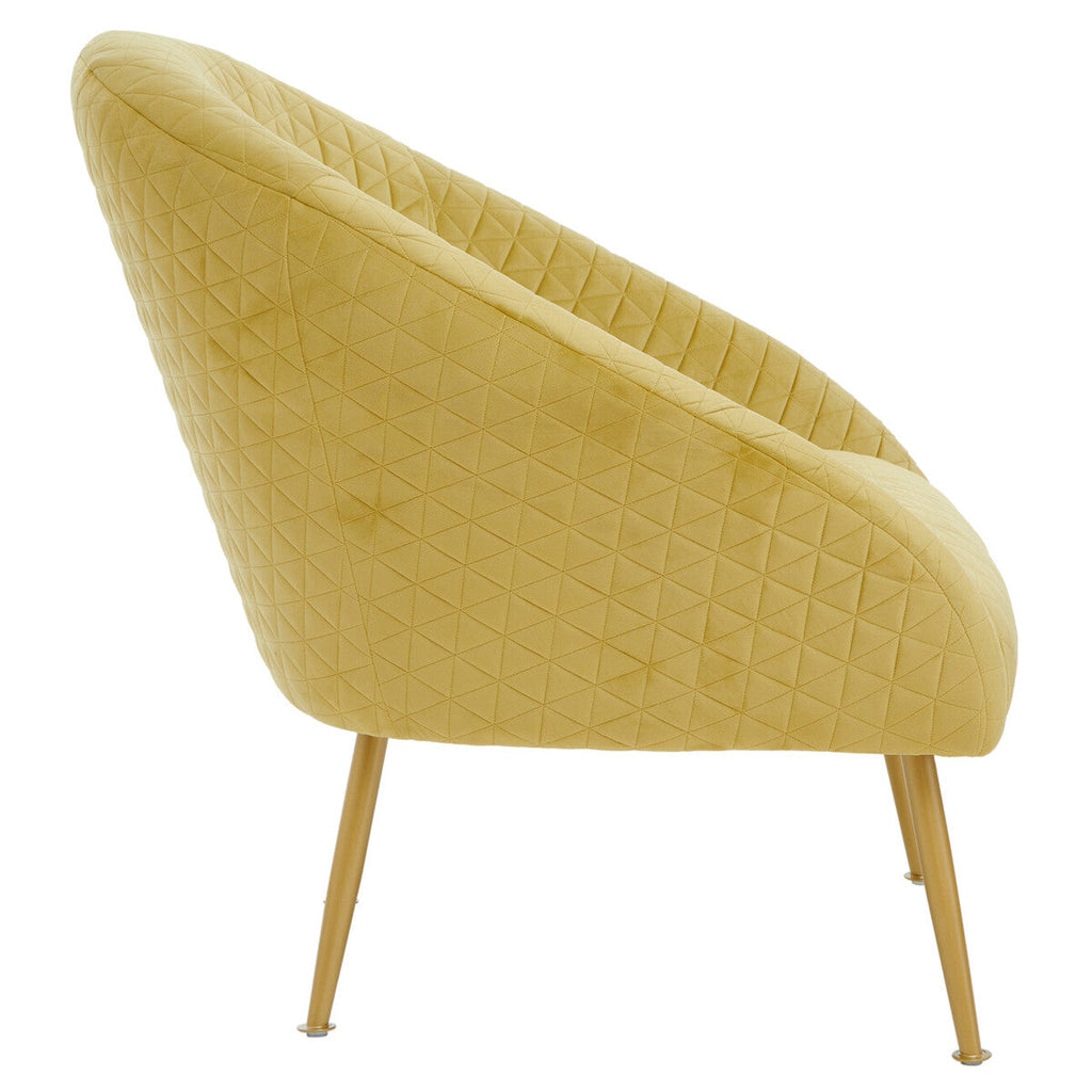 Tania Gold Velvet Occasional Chair with Curved Back