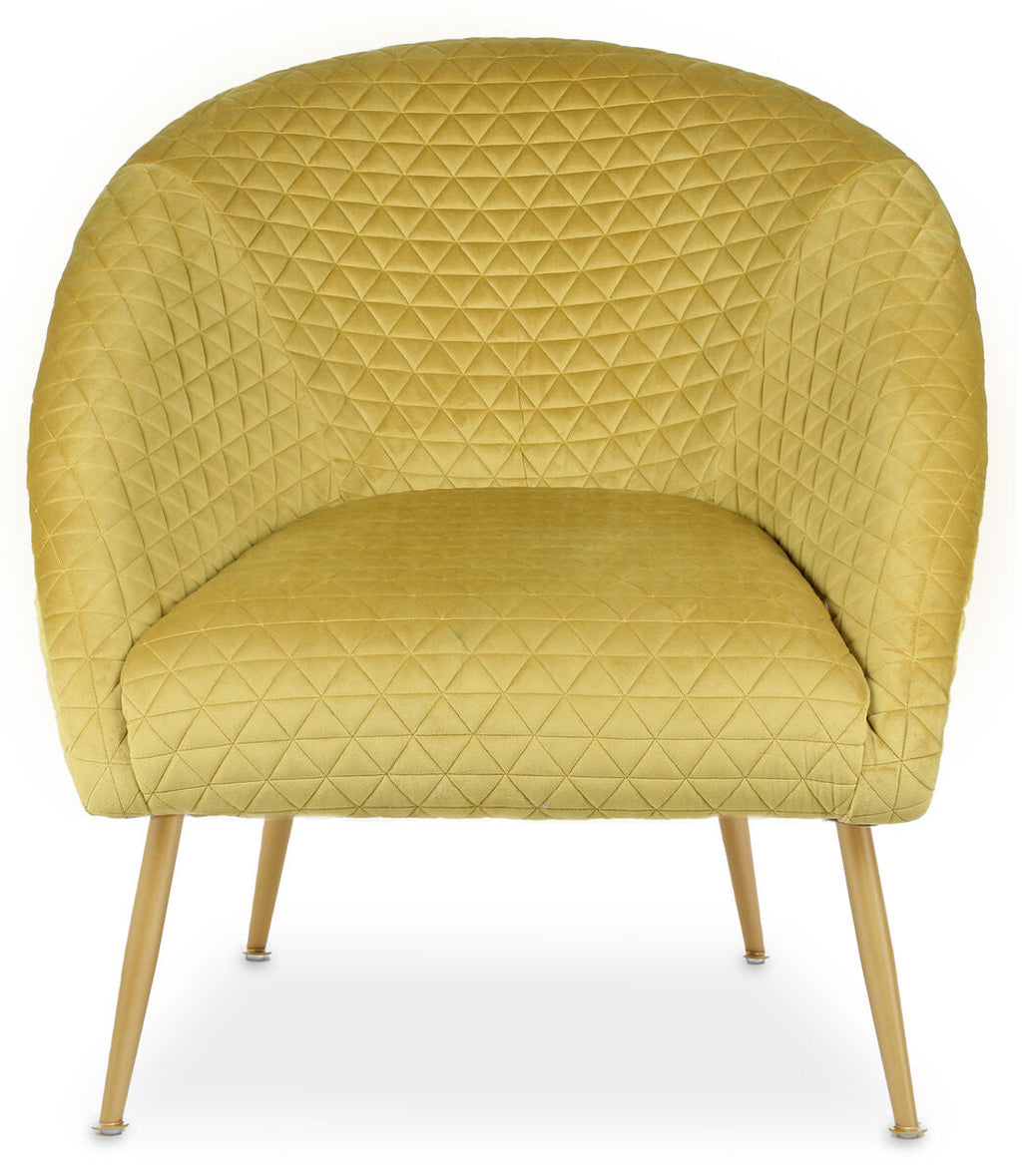 Tania Gold Velvet Occasional Chair with Curved Back