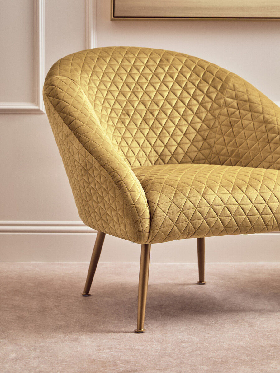 Tania Gold Velvet Occasional Chair with Curved Back