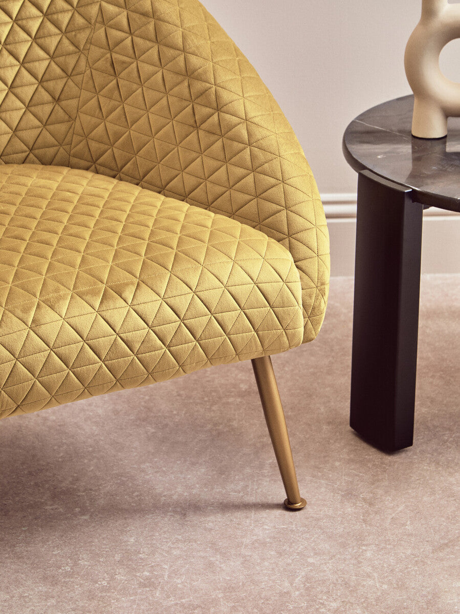 Tania Gold Velvet Occasional Chair with Curved Back