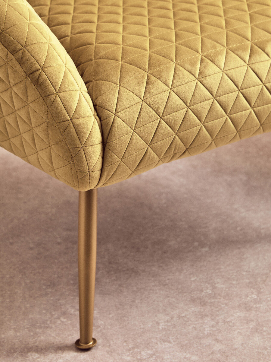 Tania Gold Velvet Occasional Chair with Curved Back